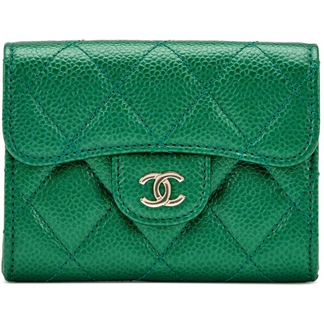 green chanel card case|Chanel zipped card holder.